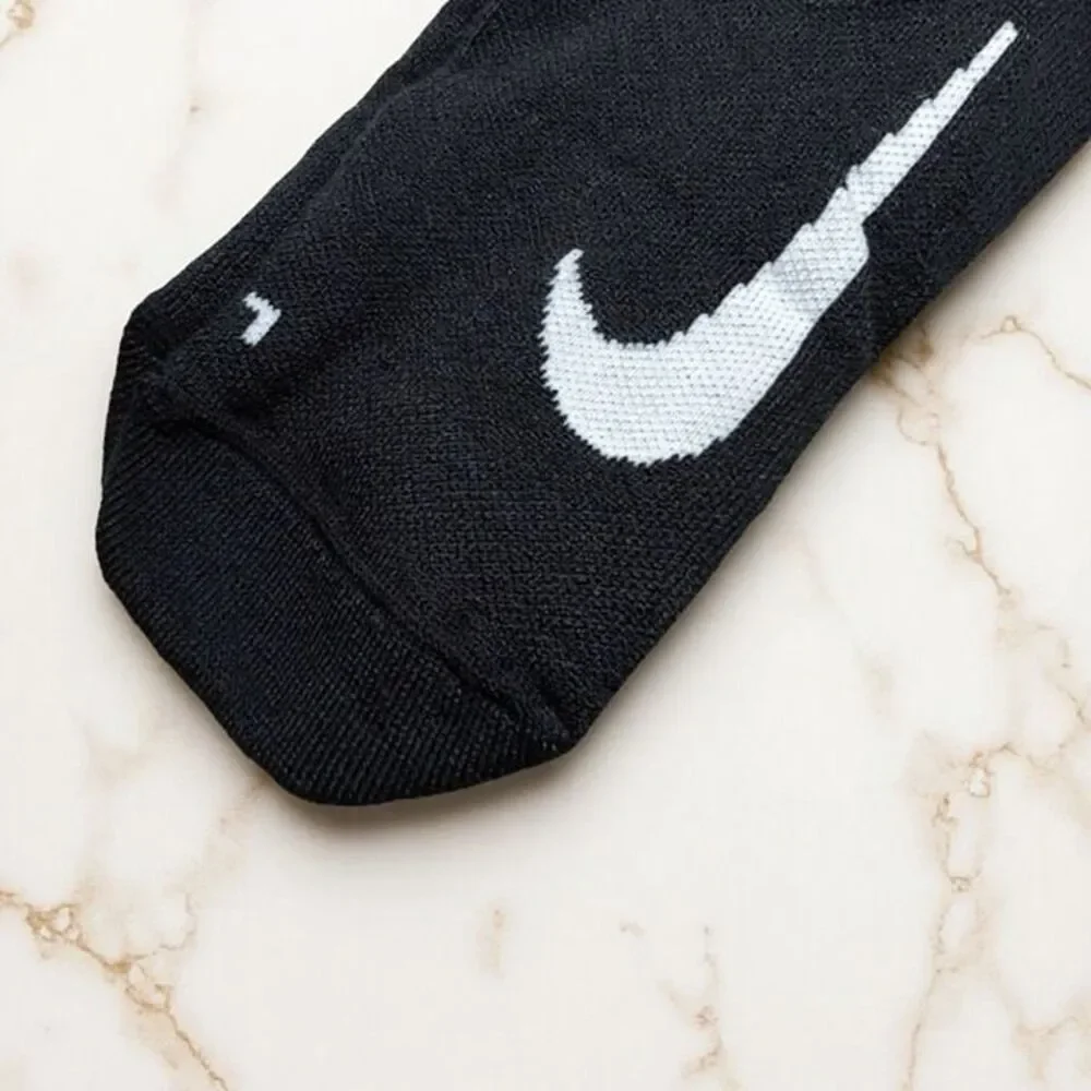 *3 Pair* Nike Elite Cushioned No-Show Black Running Socks M: 6-7.5 | W: 7.5-9